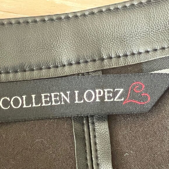 Colleen Lopez Black Faux Leather and Mesh Jacket Front Zip Size XL - Picture 13 of 14